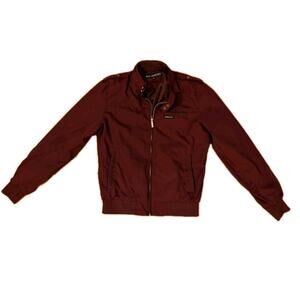 Members Only MO Y2K Maroon Bomber Jacket Mens Sm. Full Zip Retro Style New NWOT